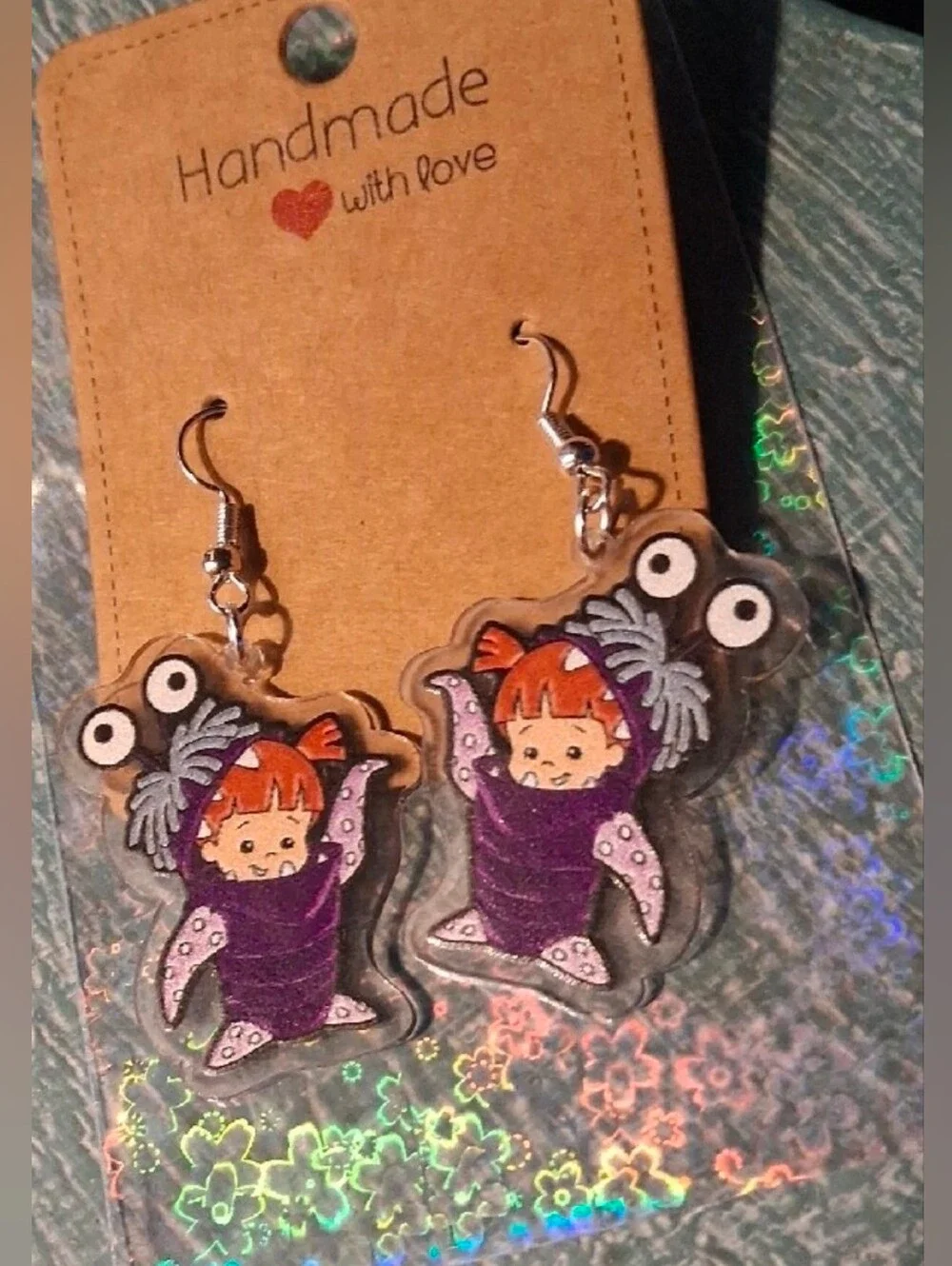 $8 Each Or Bundle 5/$20 Handmade Boo In Purple Costume Inspired Kids Earrings